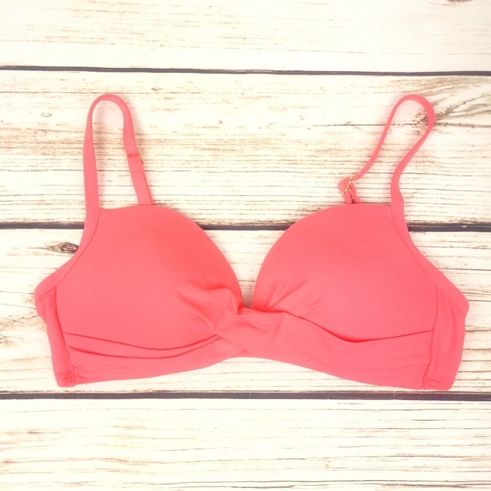 Kate Spade Bright Peony Twisted Front Adjustable Straps Bikini Top Size Med